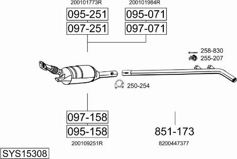 Bosal SYS15308 - Sistem de esapament - allinparts.ro