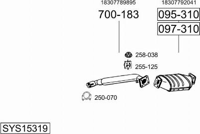 Bosal SYS15319 - Sistem de esapament - allinparts.ro