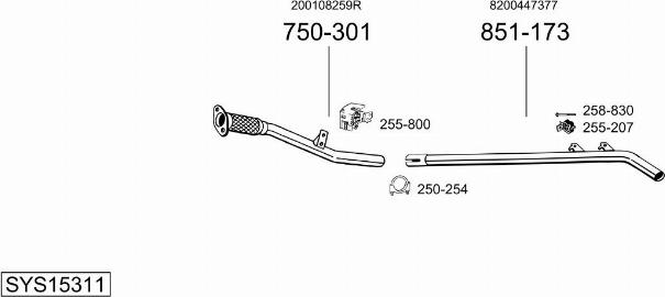 Bosal SYS15311 - Sistem de esapament - allinparts.ro
