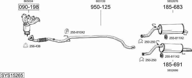 Bosal SYS15265 - Sistem de esapament allinparts.ro