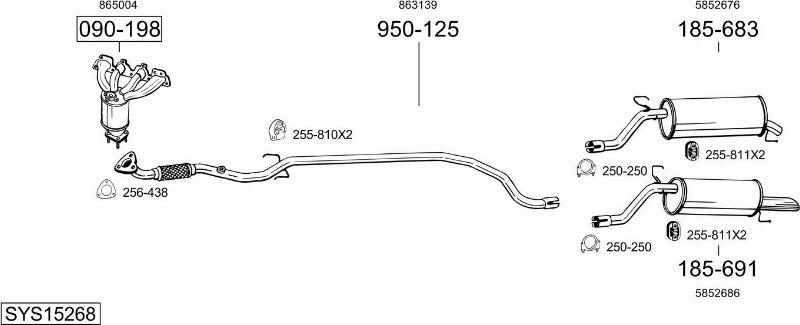 Bosal SYS15268 - Sistem de esapament allinparts.ro