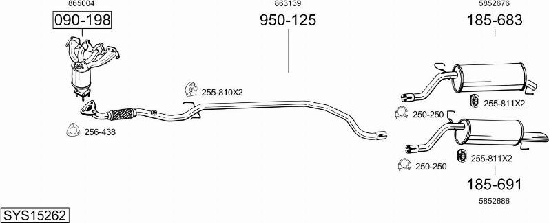 Bosal SYS15262 - Sistem de esapament - allinparts.ro