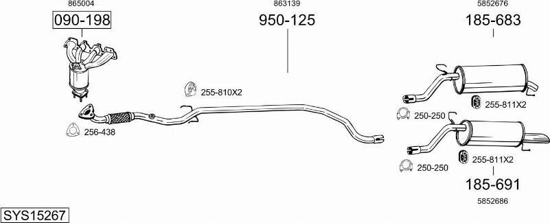 Bosal SYS15267 - Sistem de esapament allinparts.ro