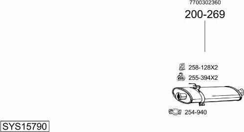 Bosal SYS15790 - Sistem de esapament allinparts.ro
