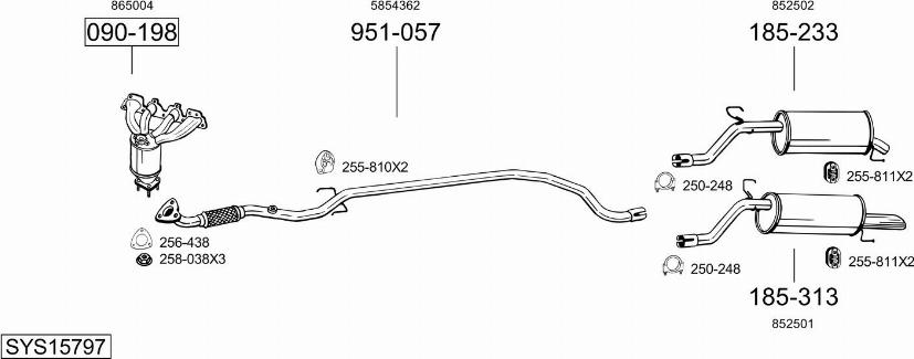 Bosal SYS15797 - Sistem de esapament - allinparts.ro
