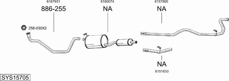 Bosal SYS15705 - Sistem de esapament - allinparts.ro