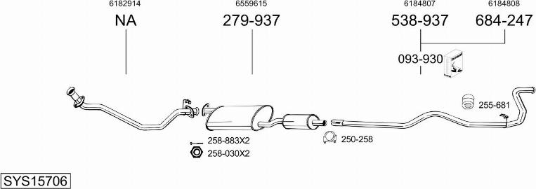 Bosal SYS15706 - Sistem de esapament - allinparts.ro
