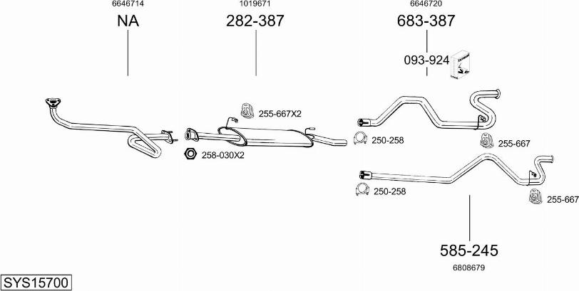 Bosal SYS15700 - Sistem de esapament allinparts.ro