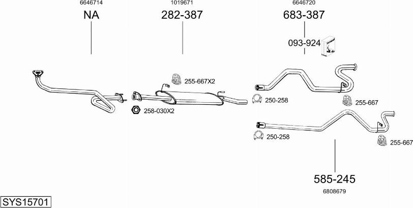 Bosal SYS15701 - Sistem de esapament allinparts.ro