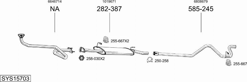 Bosal SYS15703 - Sistem de esapament - allinparts.ro