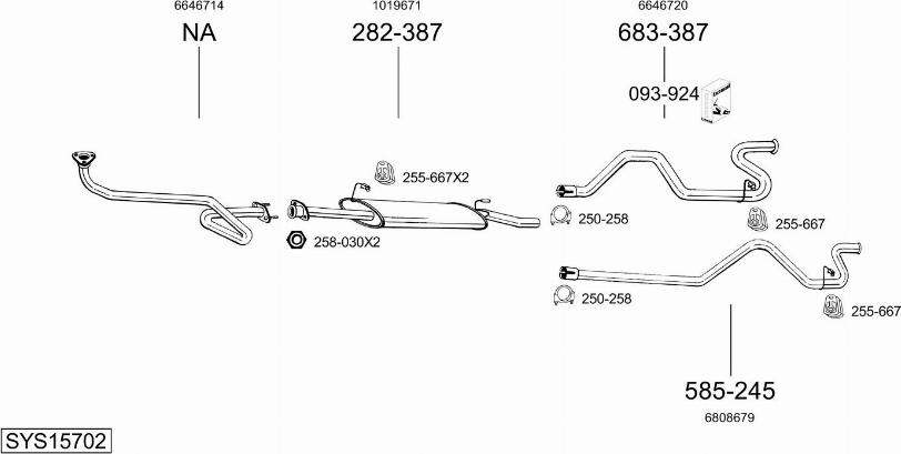 Bosal SYS15702 - Sistem de esapament - allinparts.ro