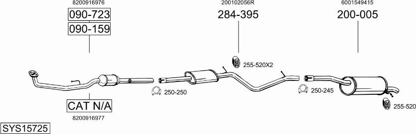 Bosal SYS15725 - Sistem de esapament - allinparts.ro