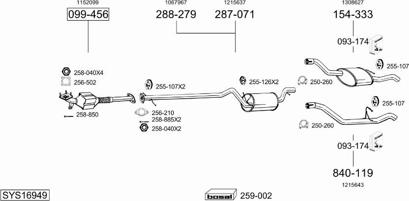 Bosal SYS16949 - Sistem de esapament allinparts.ro