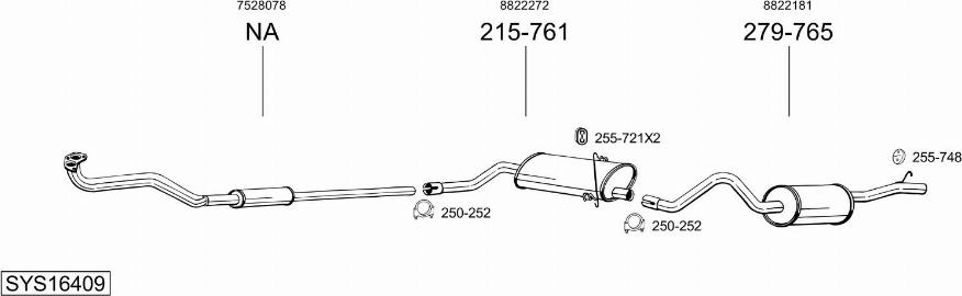 Bosal SYS16409 - Sistem de esapament allinparts.ro