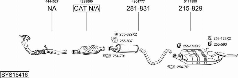 Bosal SYS16416 - Sistem de esapament allinparts.ro