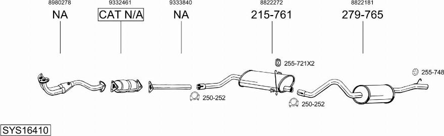 Bosal SYS16410 - Sistem de esapament allinparts.ro