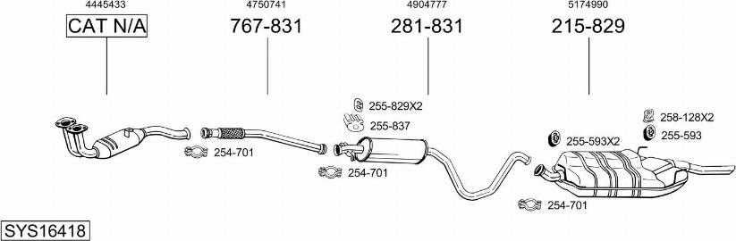 Bosal SYS16418 - Sistem de esapament allinparts.ro