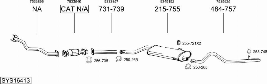 Bosal SYS16413 - Sistem de esapament - allinparts.ro