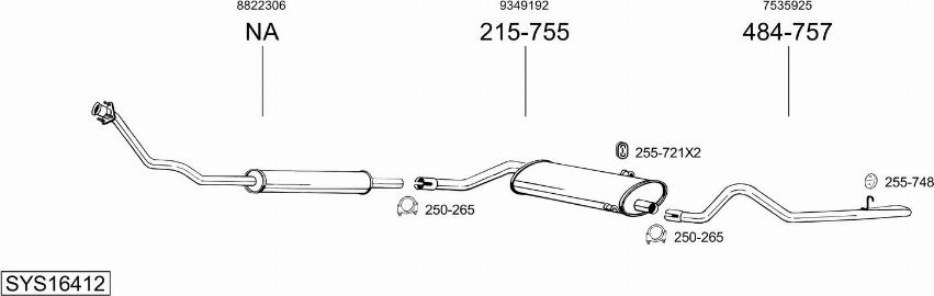 Bosal SYS16412 - Sistem de esapament - allinparts.ro