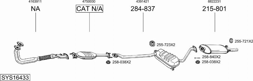 Bosal SYS16433 - Sistem de esapament allinparts.ro
