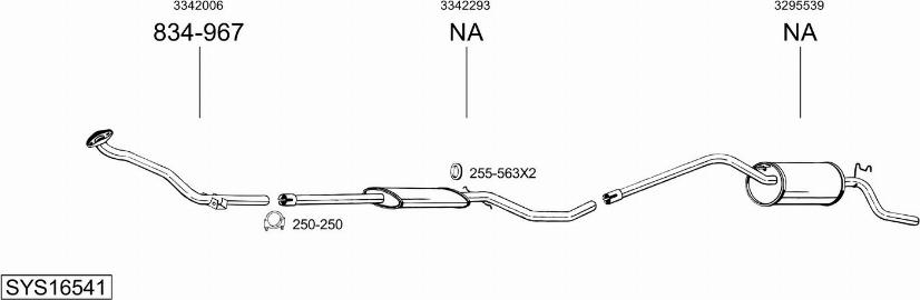 Bosal SYS16541 - Sistem de esapament - allinparts.ro