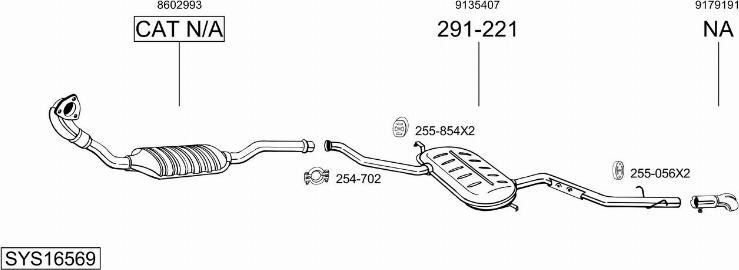 Bosal SYS16569 - Sistem de esapament - allinparts.ro
