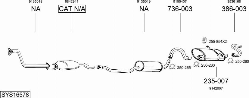 Bosal SYS16578 - Sistem de esapament - allinparts.ro