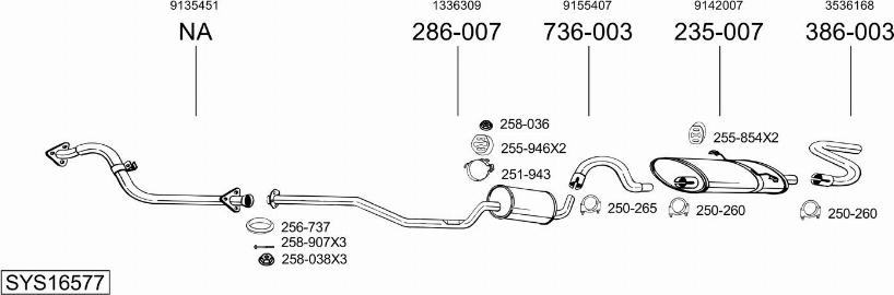Bosal SYS16577 - Sistem de esapament - allinparts.ro