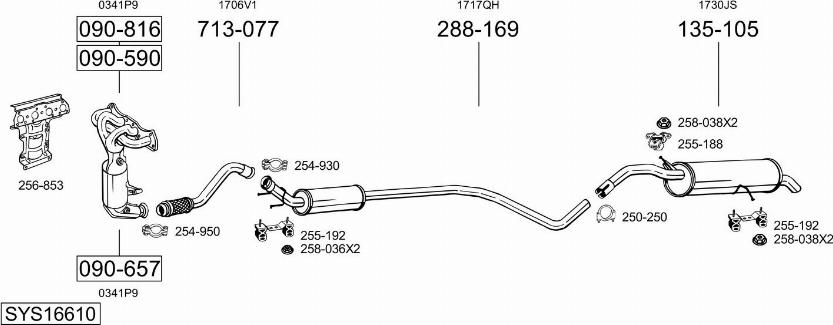 Bosal SYS16610 - Sistem de esapament - allinparts.ro