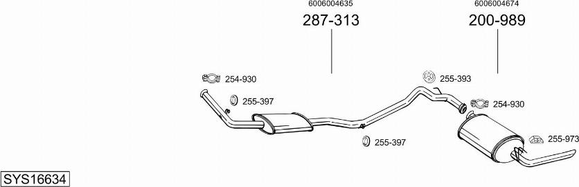 Bosal SYS16634 - Sistem de esapament - allinparts.ro