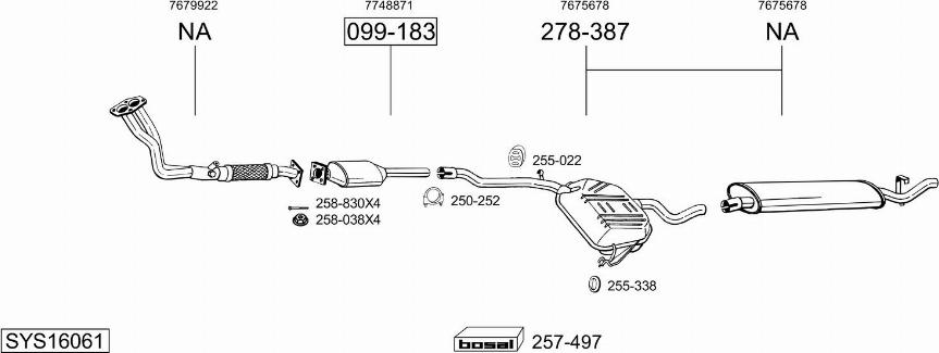 Bosal SYS16061 - Sistem de esapament - allinparts.ro