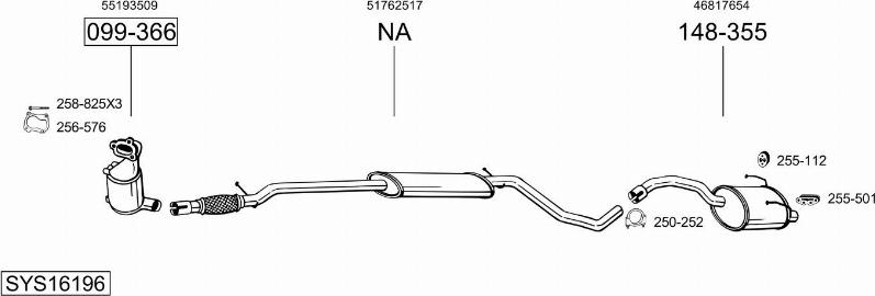 Bosal SYS16196 - Sistem de esapament allinparts.ro