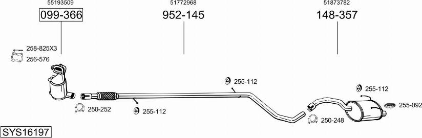 Bosal SYS16197 - Sistem de esapament allinparts.ro