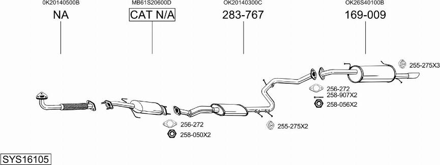 Bosal SYS16105 - Sistem de esapament allinparts.ro