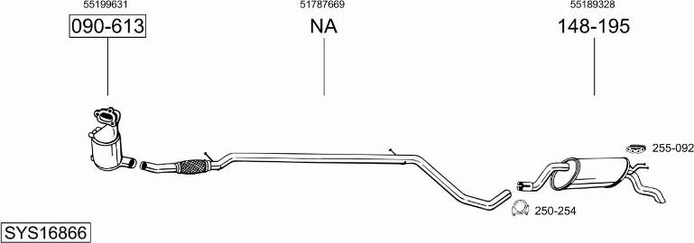 Bosal SYS16866 - Sistem de esapament - allinparts.ro