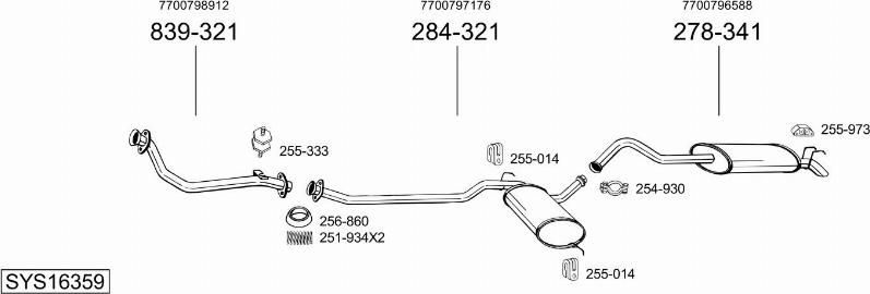 Bosal SYS16359 - Sistem de esapament - allinparts.ro
