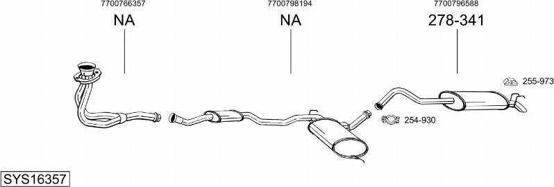 Bosal SYS16357 - Sistem de esapament - allinparts.ro