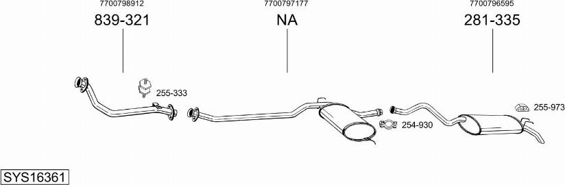 Bosal SYS16361 - Sistem de esapament - allinparts.ro