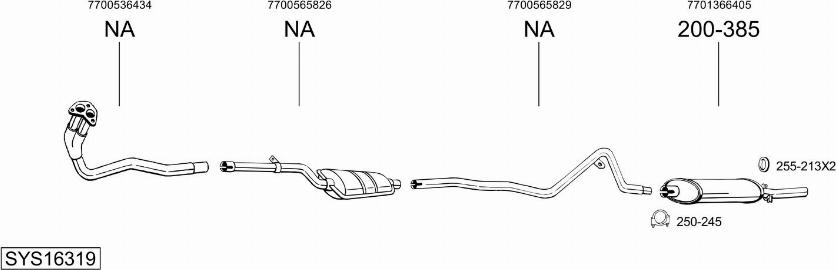Bosal SYS16319 - Sistem de esapament - allinparts.ro