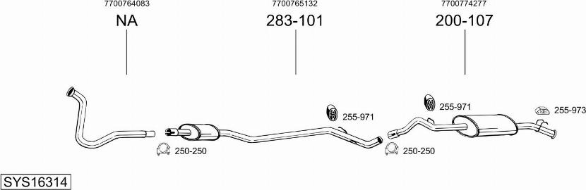 Bosal SYS16314 - Sistem de esapament - allinparts.ro