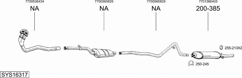 Bosal SYS16317 - Sistem de esapament - allinparts.ro