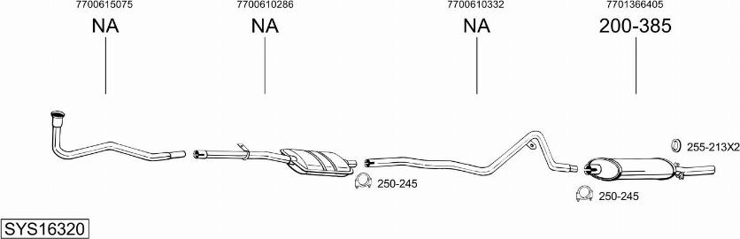 Bosal SYS16320 - Sistem de esapament - allinparts.ro
