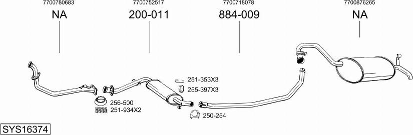 Bosal SYS16374 - Sistem de esapament - allinparts.ro
