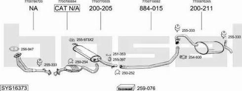 Bosal SYS16373 - Sistem de esapament - allinparts.ro