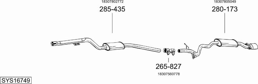 Bosal SYS16749 - Sistem de esapament - allinparts.ro