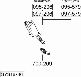 Bosal SYS16746 - Sistem de esapament - allinparts.ro