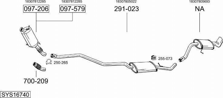 Bosal SYS16740 - Sistem de esapament - allinparts.ro