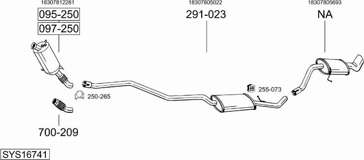 Bosal SYS16741 - Sistem de esapament - allinparts.ro