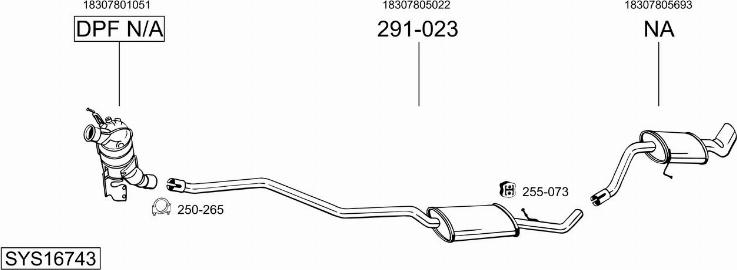 Bosal SYS16743 - Sistem de esapament - allinparts.ro
