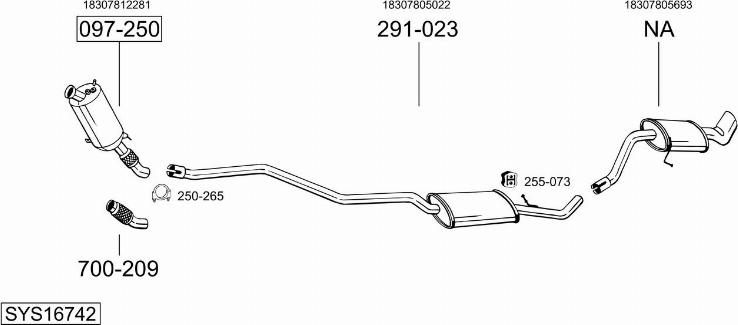 Bosal SYS16742 - Sistem de esapament - allinparts.ro